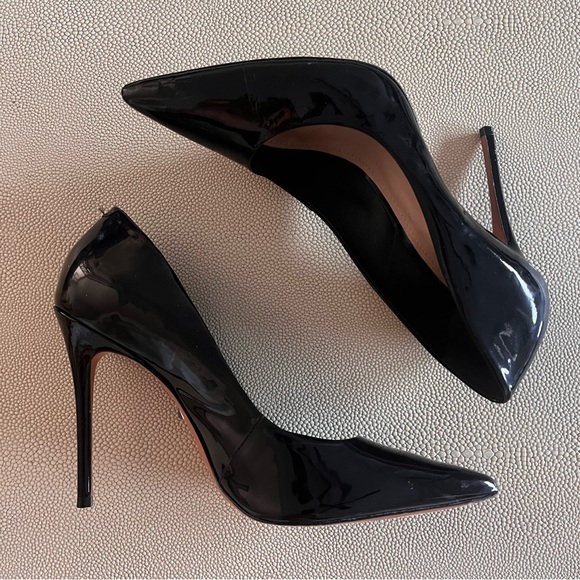 Schutz Lou High Stiletto Black Patent Lather Pump Black Sz 41 / US 10 - Picture 2 of 7